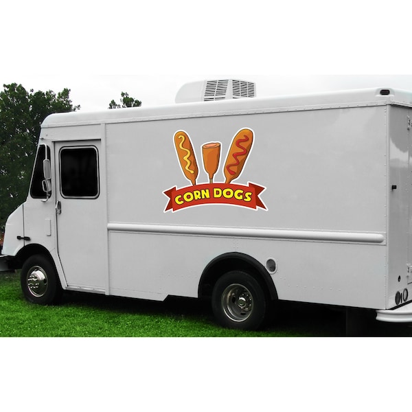 Safety Sign, 9 in Height, Vinyl, 6 in Length, Corn Dogs, D-DC-12-Corn Dogs